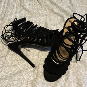 Black Strappy Heeled Sandal